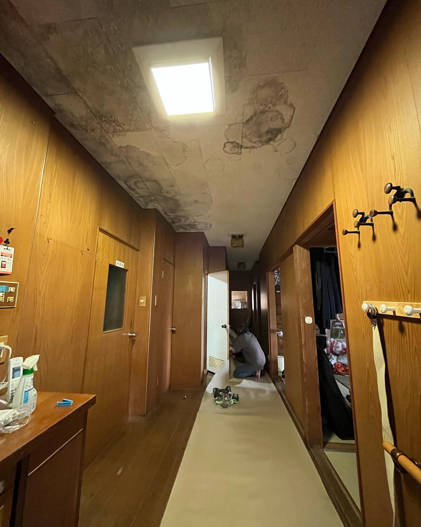 天井の張り替え工事とトイレのリフォームと照明の交換